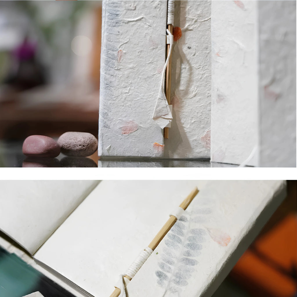 Handcrafted Lokta Paper Journal with Real Pressed Flowers