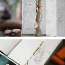 Handcrafted Lokta Paper Journal with Real Pressed Flowers