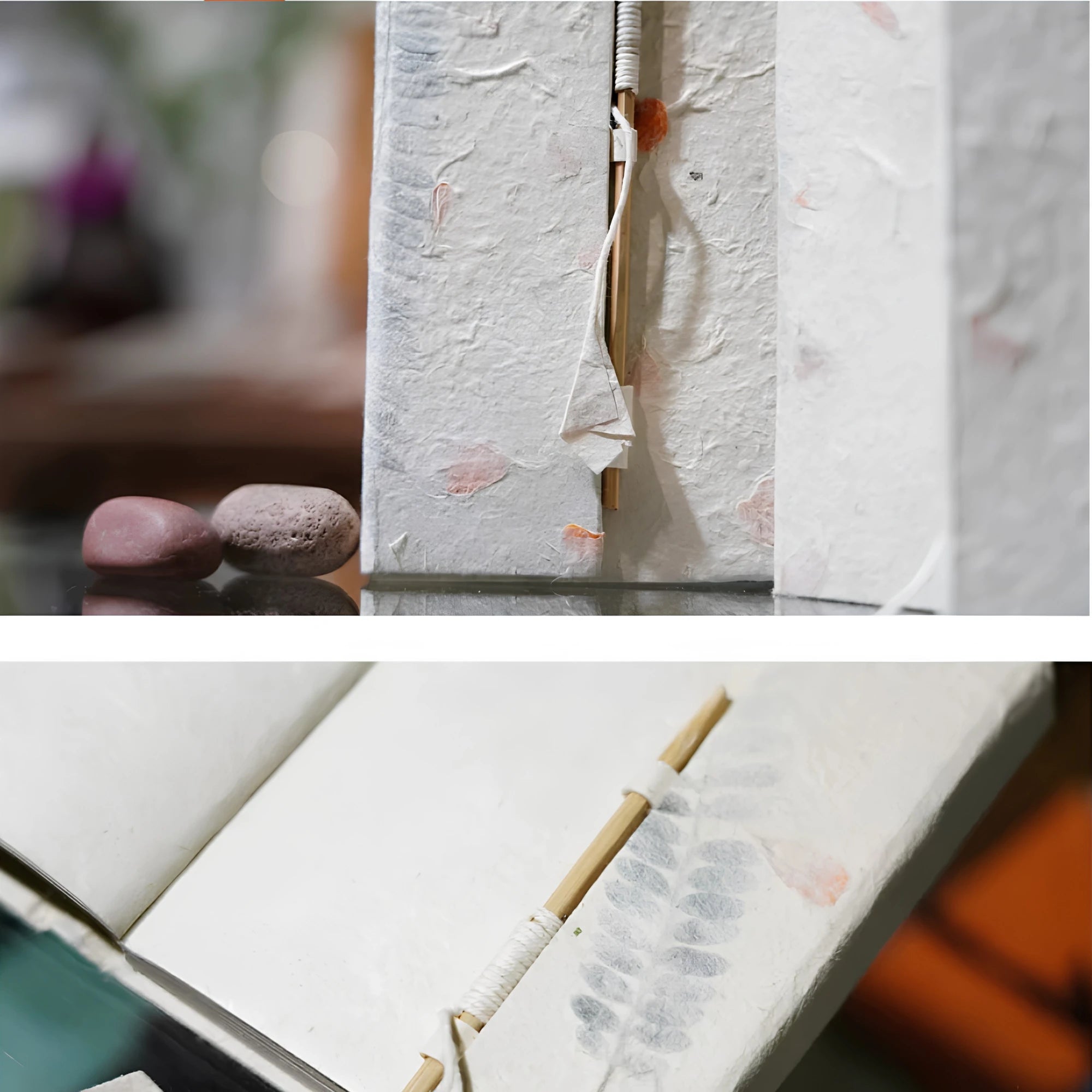 Handcrafted Lokta Paper Journal with Real Pressed Flowers
