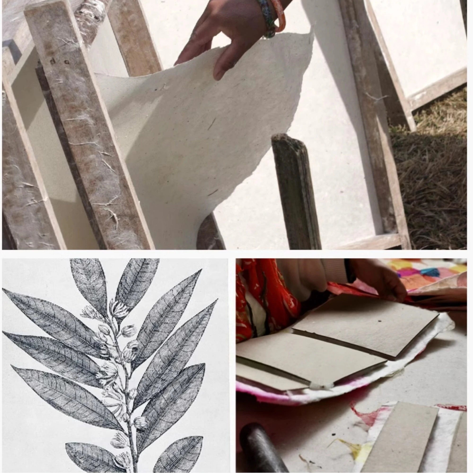 Handcrafted Lokta Paper Journal with Real Pressed Flowers