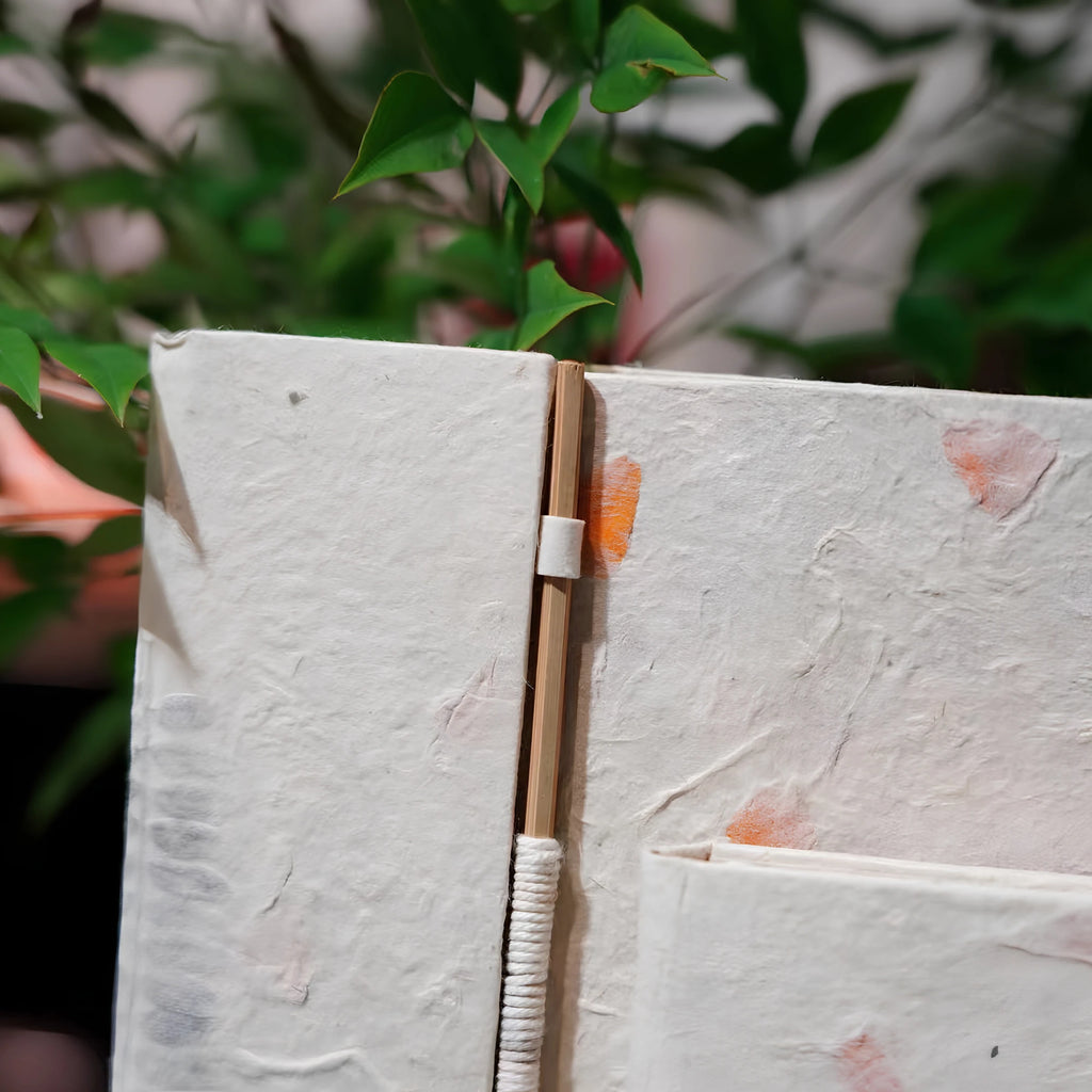 Handcrafted Lokta Paper Journal with Real Pressed Flowers