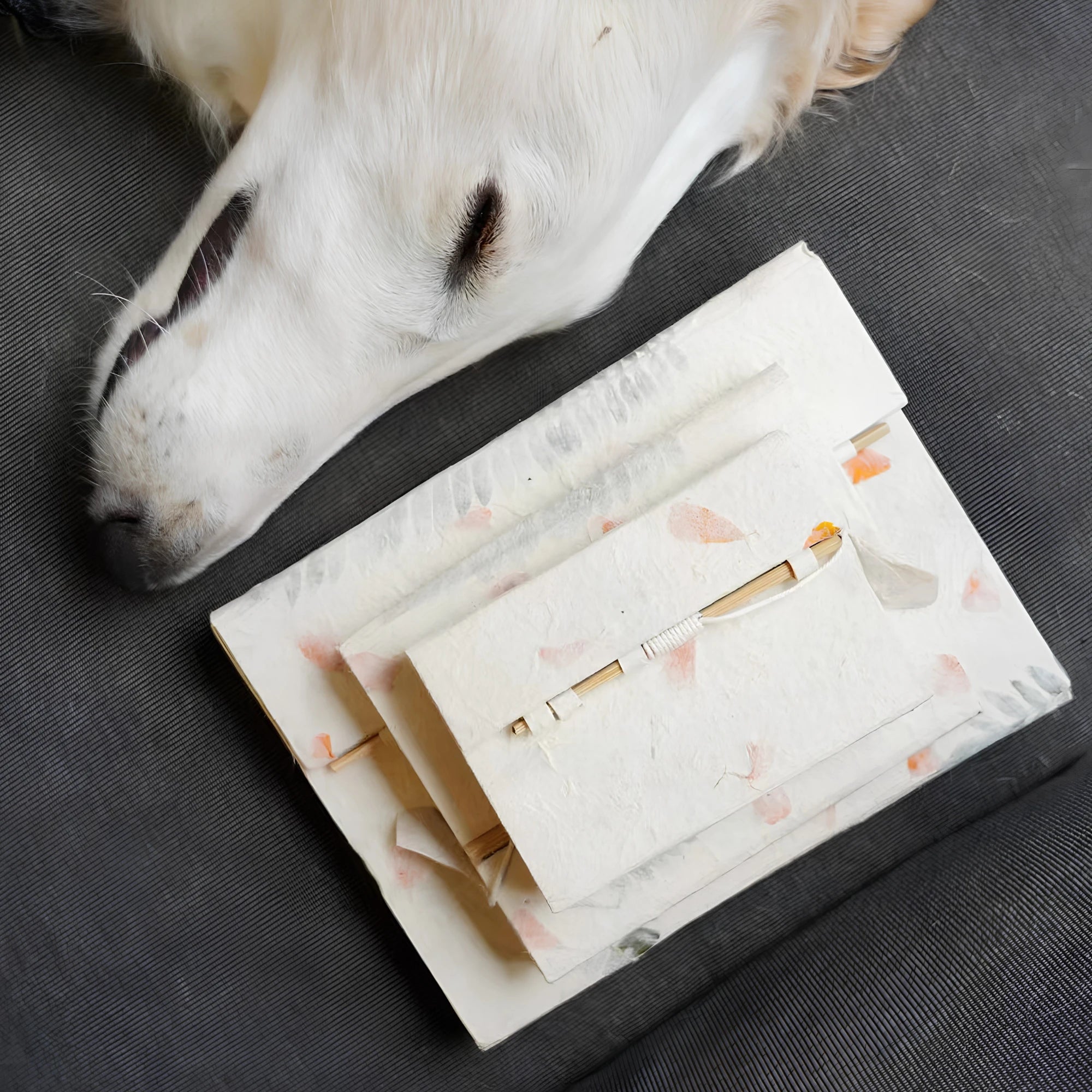 Handcrafted Lokta Paper Journal with Real Pressed Flowers