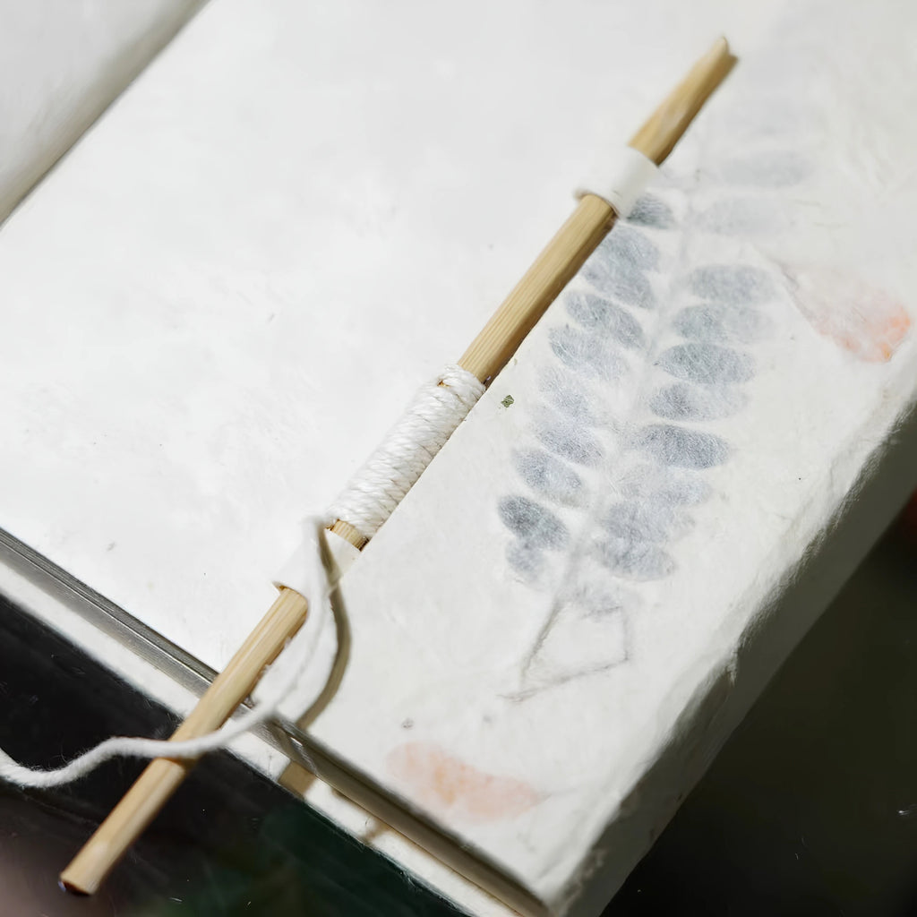 Handcrafted Lokta Paper Journal with Real Pressed Flowers