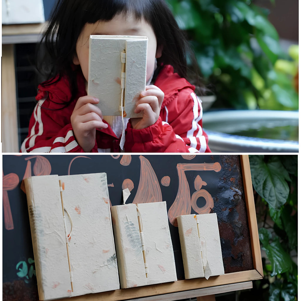 Handcrafted Lokta Paper Journal with Real Pressed Flowers