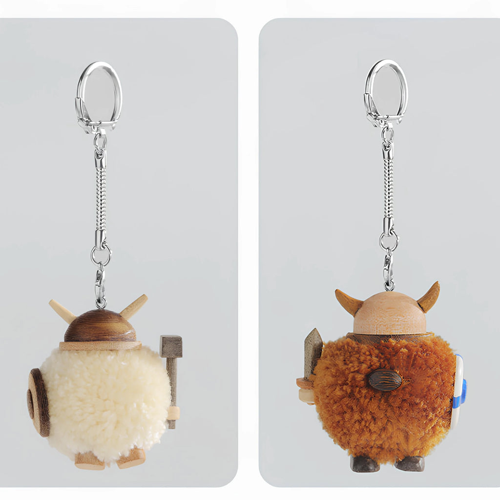 Handcrafted Wooden Viking Charm & Keychain
