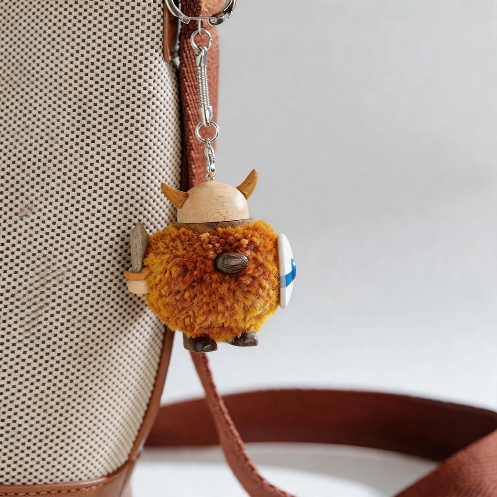 Handcrafted Wooden Viking Charm & Keychain