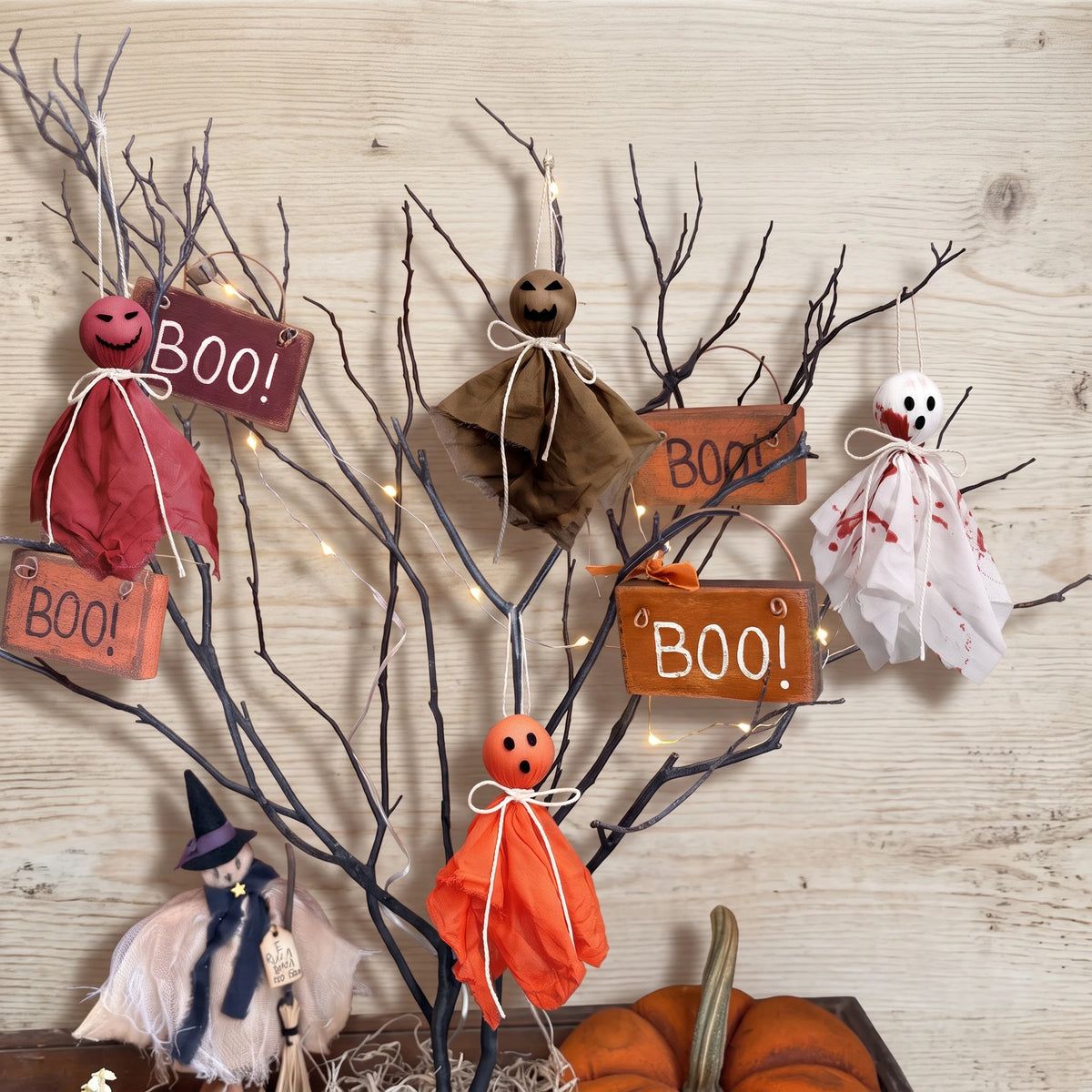 Hanging Cheesecloth Ghost Ornaments | 6.7" Floating Halloween Tree Decor
