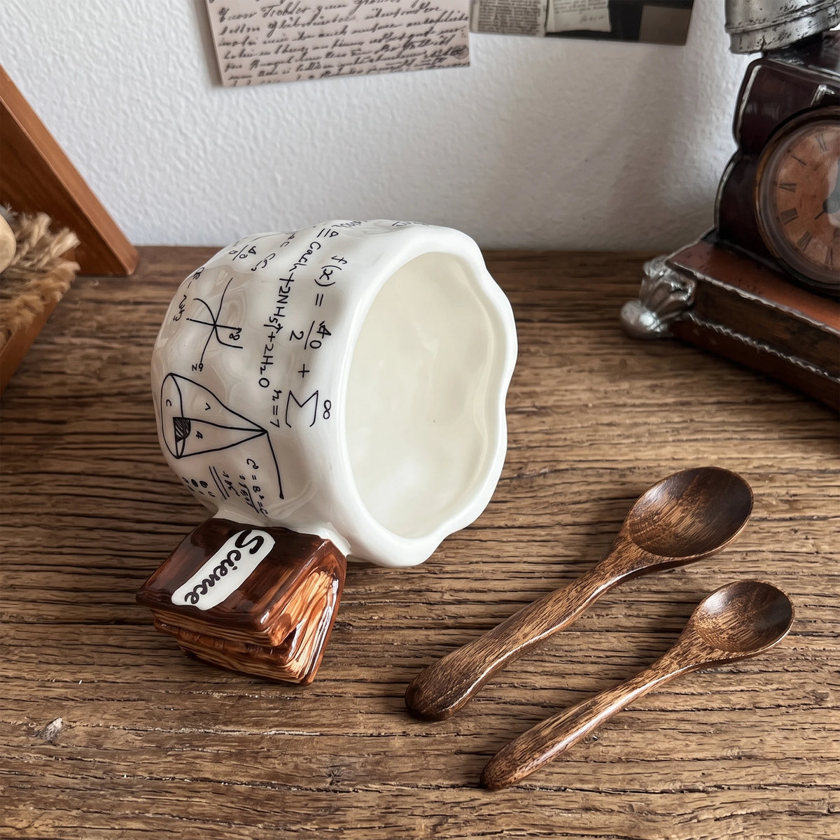 Math & Science Equation Ceramic Mug with 3D Book Handle | 12oz