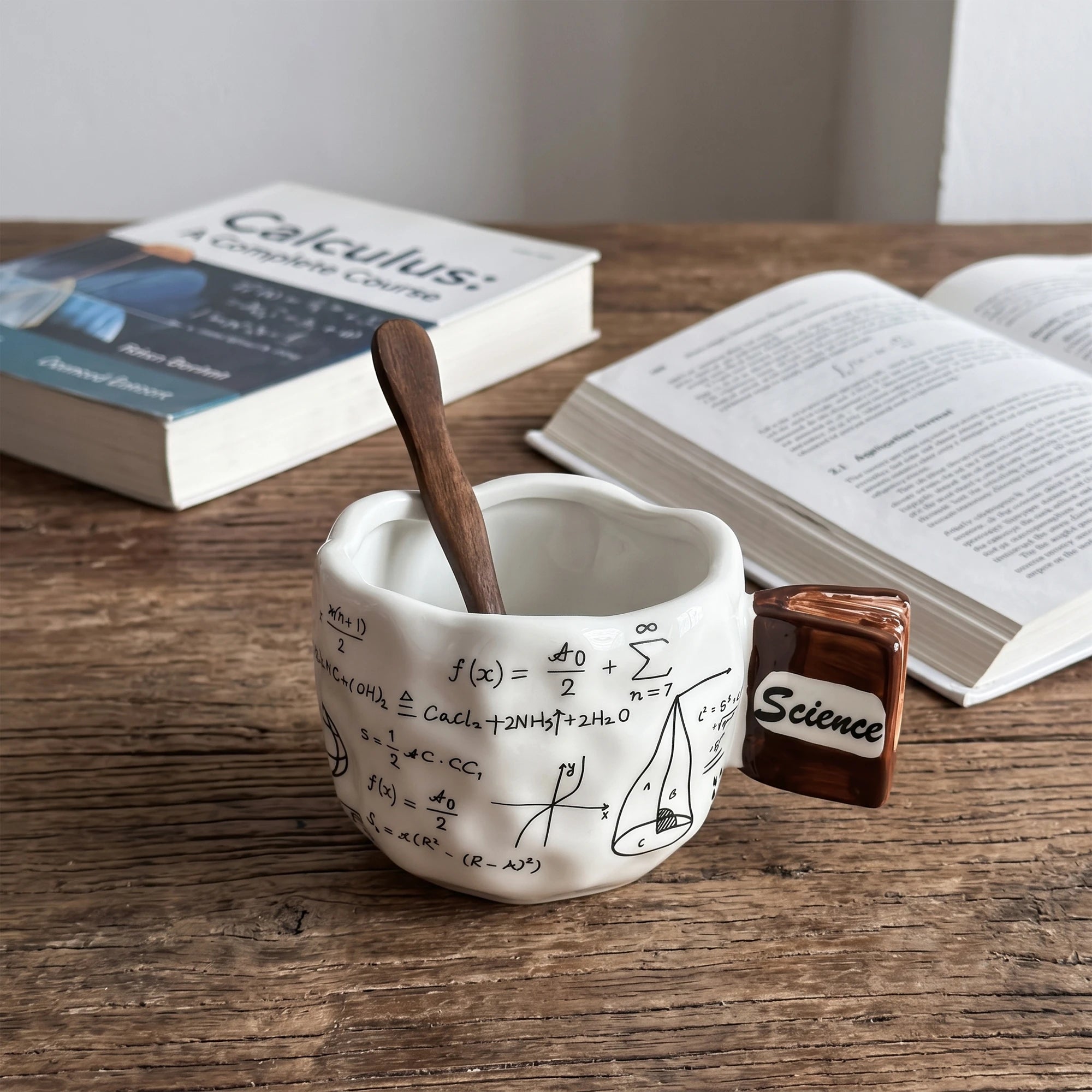Math & Science Equation Ceramic Mug with 3D Book Handle | 12oz