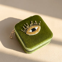 Hand Beaded Velvet Mini Travel Jewelry Box & Organizer