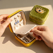 Hand Beaded Velvet Mini Travel Jewelry Box & Organizer