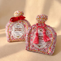 Vintage Perfume Bottle Travel Jewelry Pouch | Woven Tweed & Floral Case with Tassels