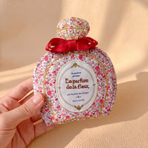Vintage Perfume Bottle Travel Jewelry Pouch | Woven Tweed & Floral Case with Tassels