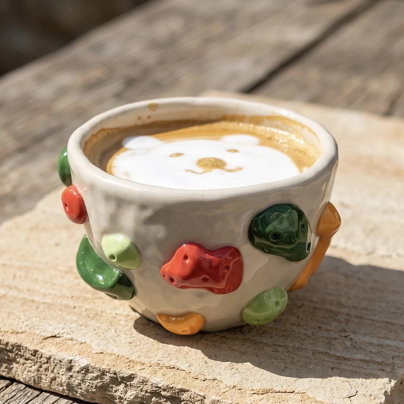 Personalized Ceramic Rock Climbing Mug with 3D Holds | 11.8oz