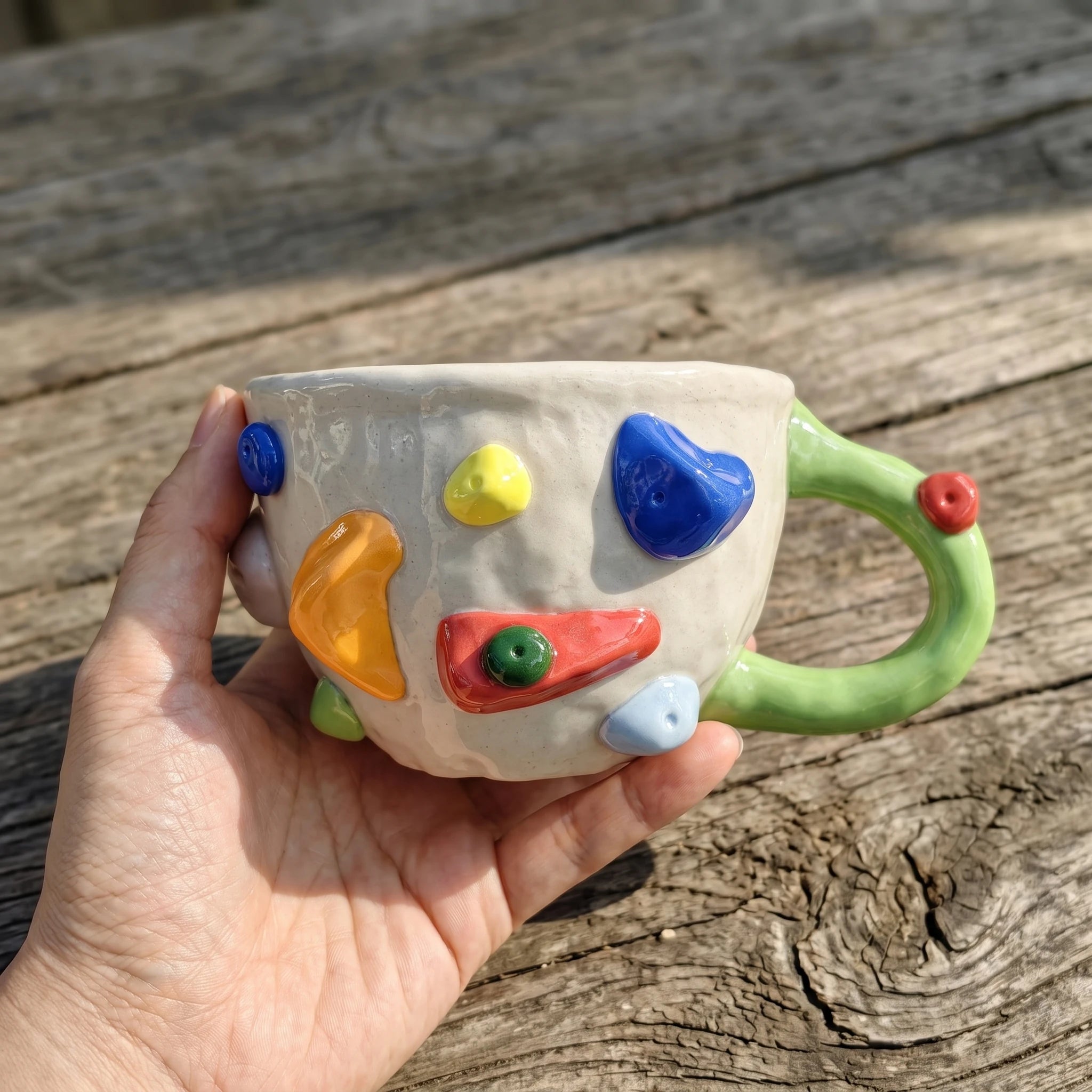 Personalized Ceramic Rock Climbing Mug with 3D Holds | 11.8oz