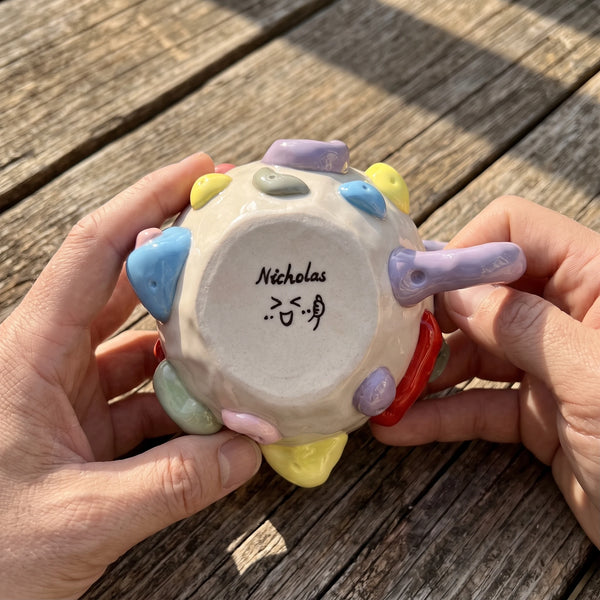 Personalized Ceramic Rock Climbing Mug with 3D Holds | 11.8oz