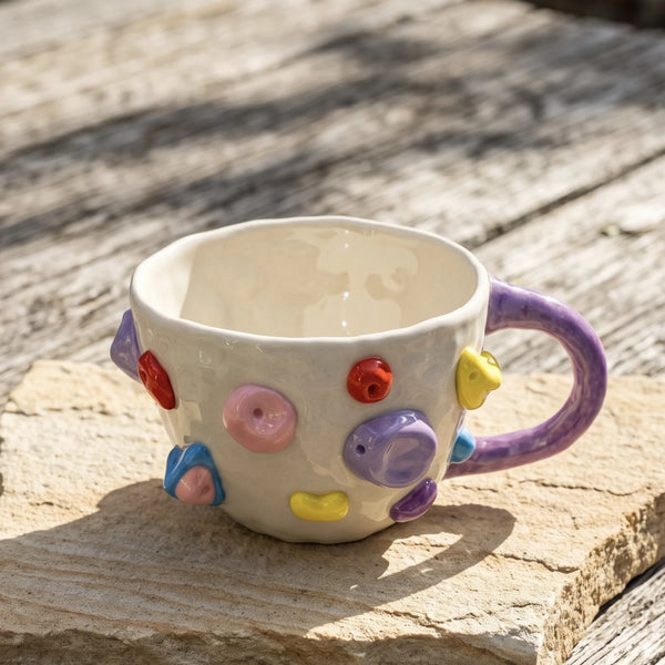 Personalized Ceramic Rock Climbing Mug with 3D Holds | 11.8oz