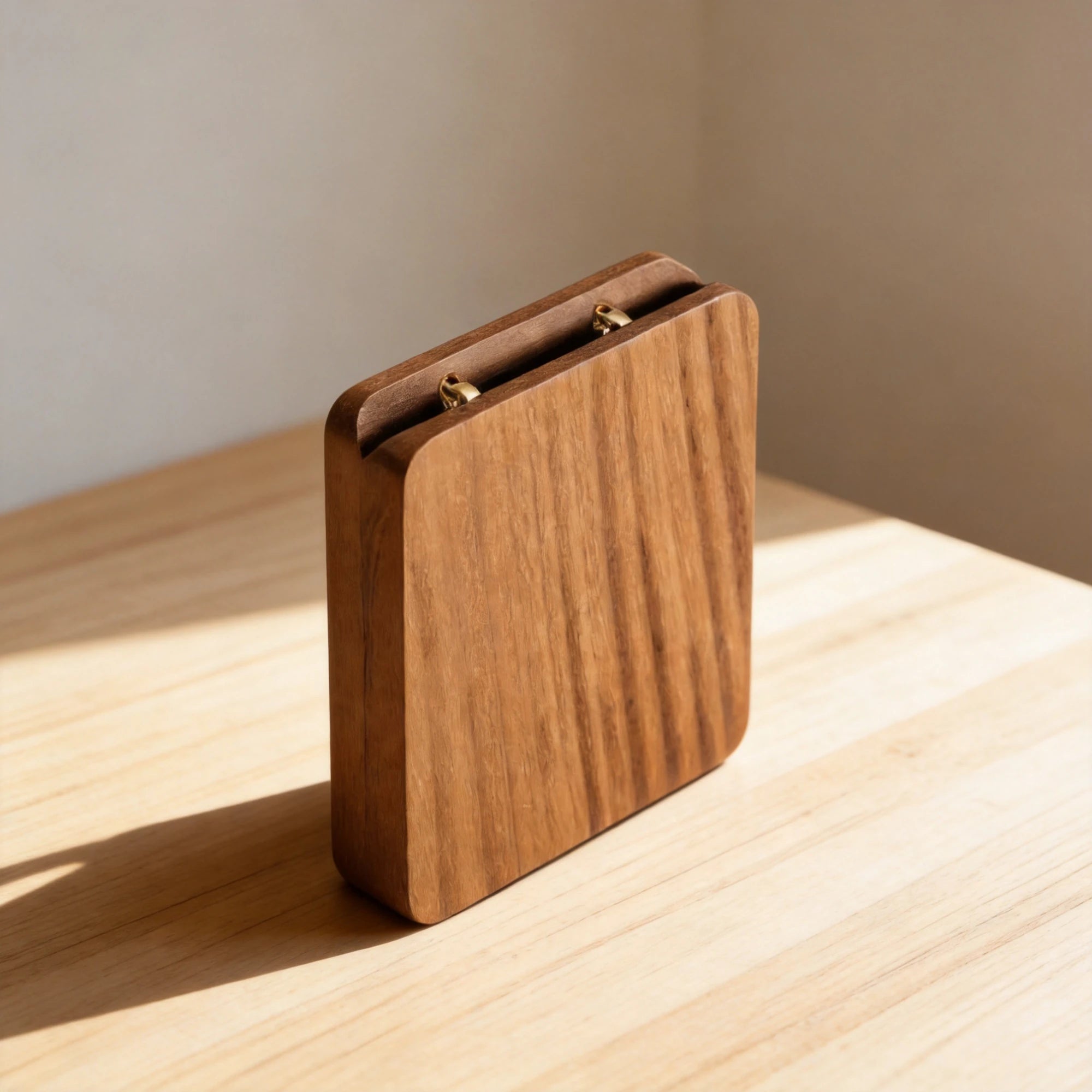 Personalized Rotating Walnut Ring Box for Wedding Proposal
