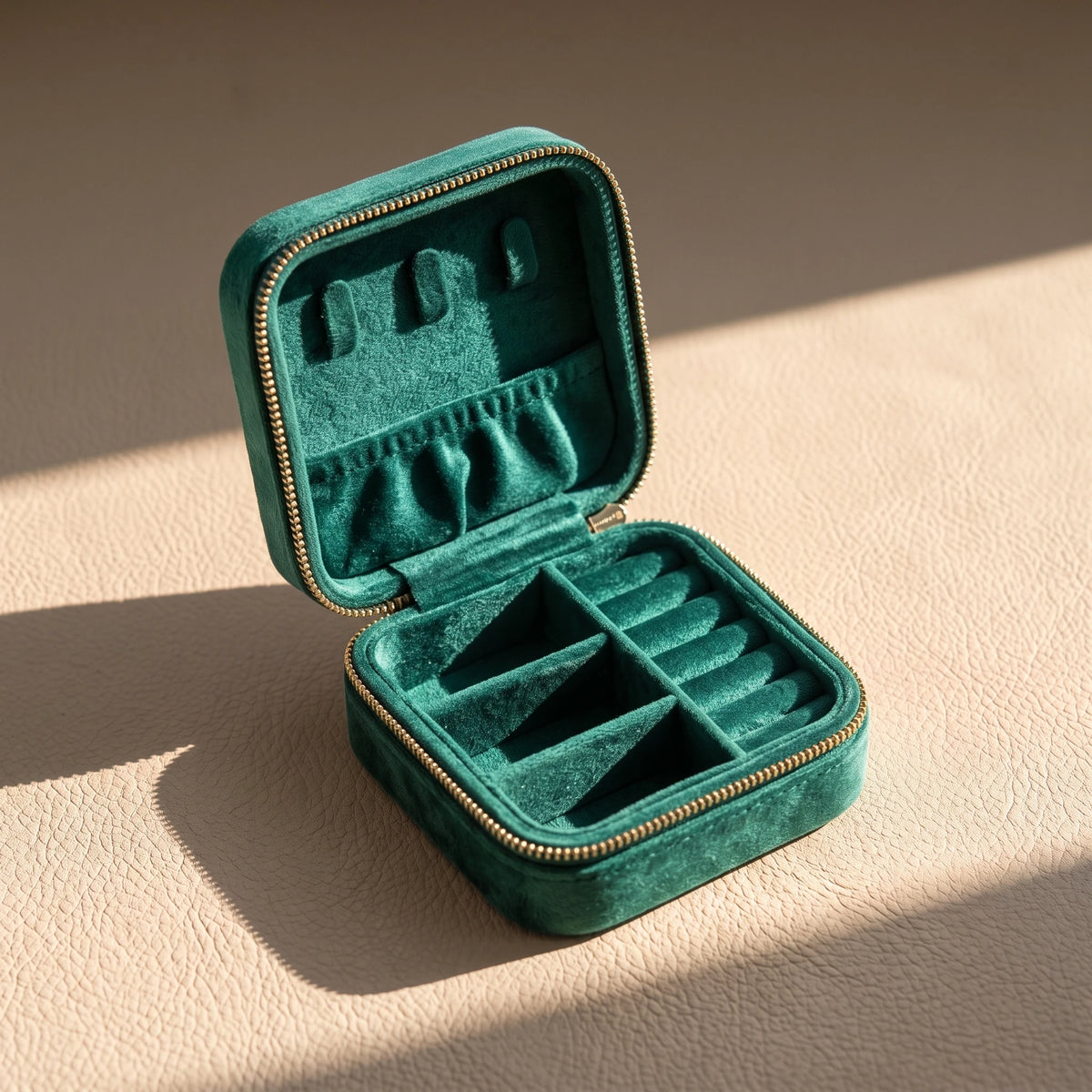 Personalized Velvet Travel Jewelry Box with Zodiac Constellation | Custom Name Case