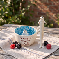 Self-Standing Ceramic Seal Straw & Mug Set | 8.3" Reusable Stirrer