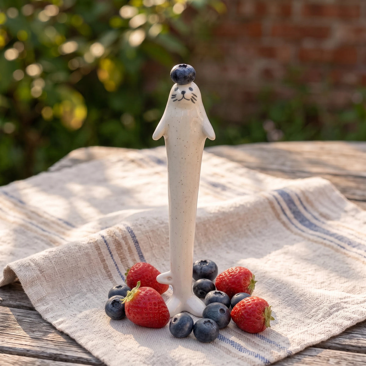 Self-Standing Ceramic Seal Straw & Mug Set | 8.3" Reusable Stirrer