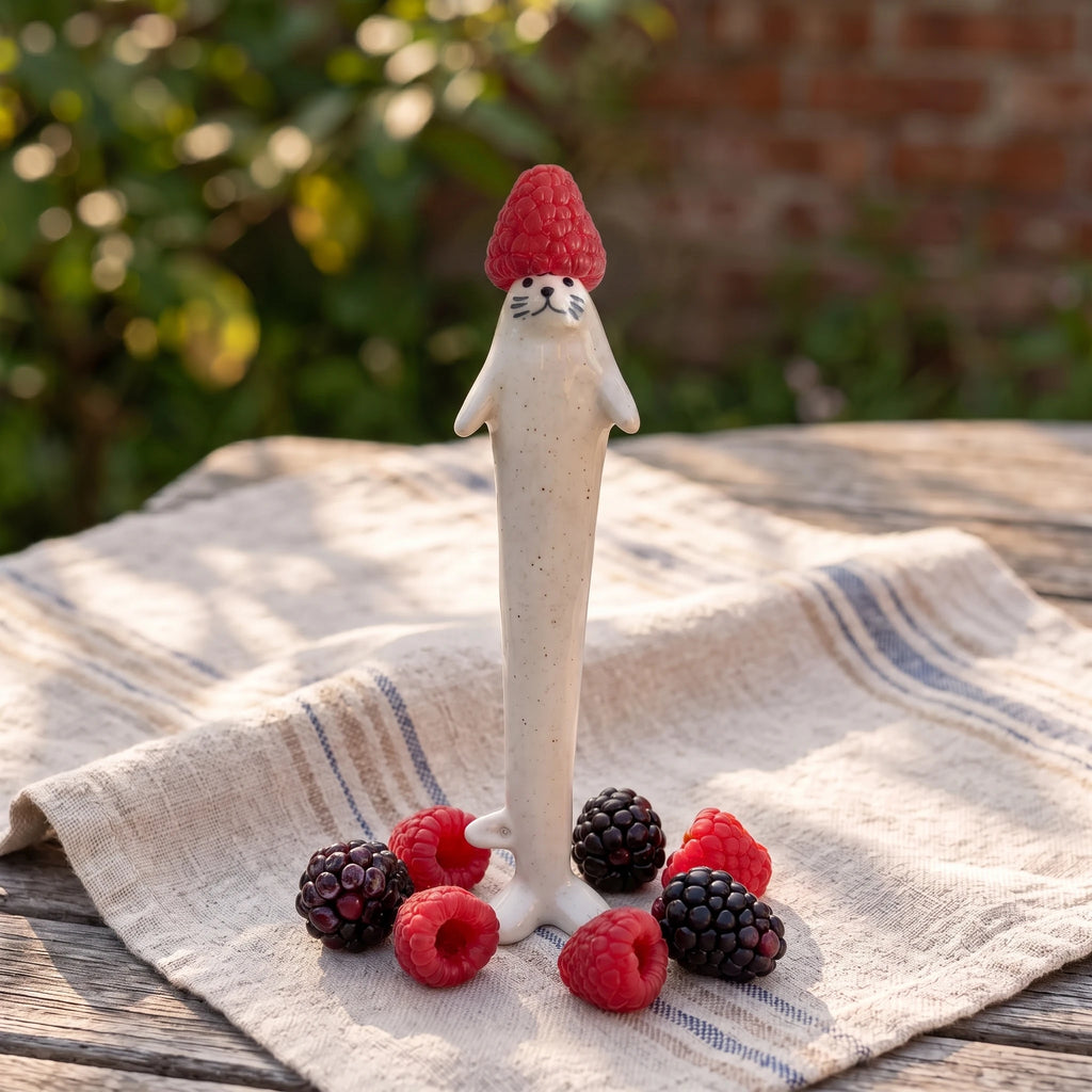 Self-Standing Ceramic Seal Straw & Mug Set | 8.3" Reusable Stirrer