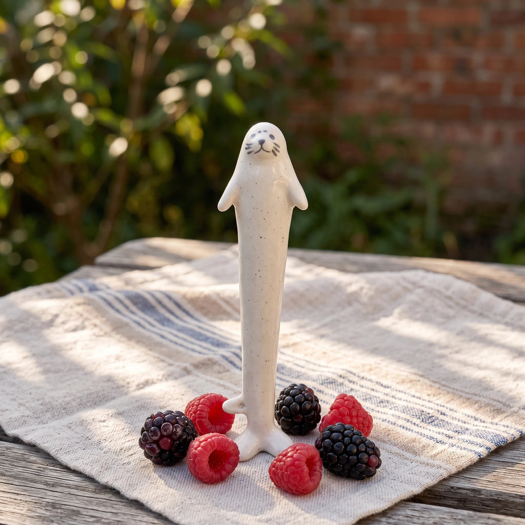 Self-Standing Ceramic Seal Straw & Mug Set | 8.3" Reusable Stirrer