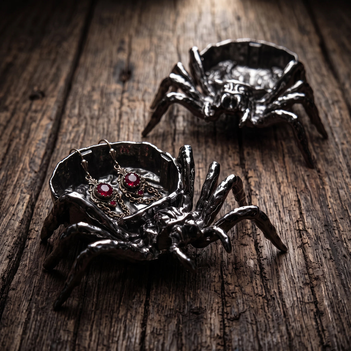 Spider Ring Dish & Gothic Metal Jewelry Tray | 3-in-1 Stand