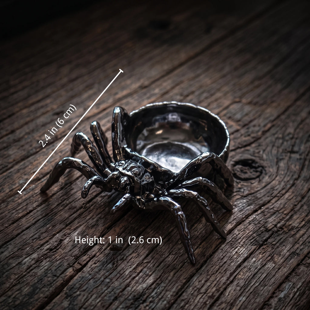 Spider Ring Dish & Gothic Metal Jewelry Tray | 3-in-1 Stand