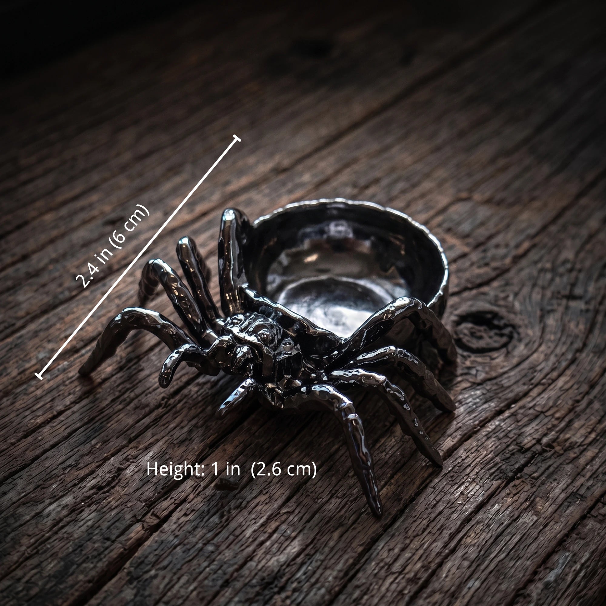 Spider Ring Dish & Gothic Metal Jewelry Tray | 3-in-1 Stand
