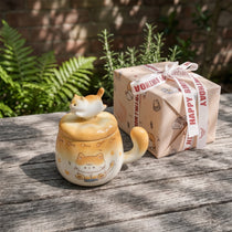 Spinning Cat Ceramic Mug with Lid | 360° Interactive Fidget Cup (13oz)