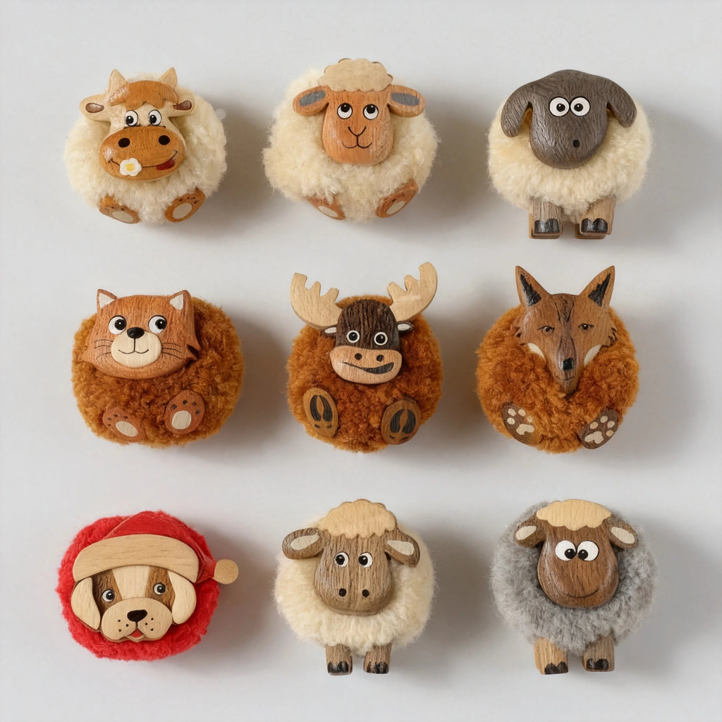 Handcrafted Wooden Animal Magnet & Car Vent Diffuser