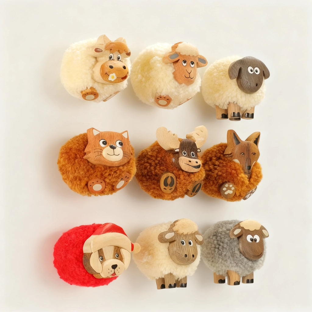 Handcrafted Wooden Animal Magnet & Car Vent Diffuser