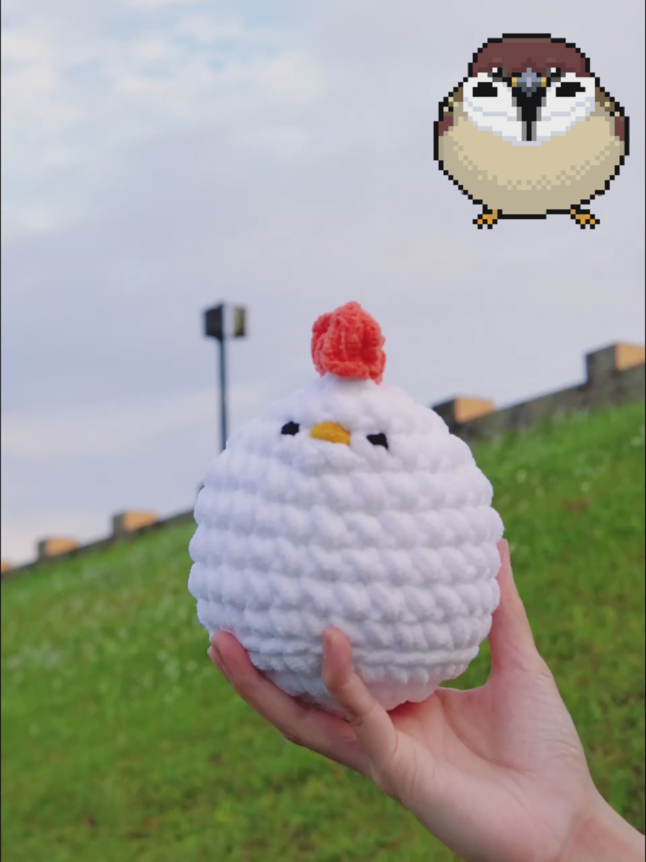 Handmade Crochet Chicken Plushie & Desk Companion