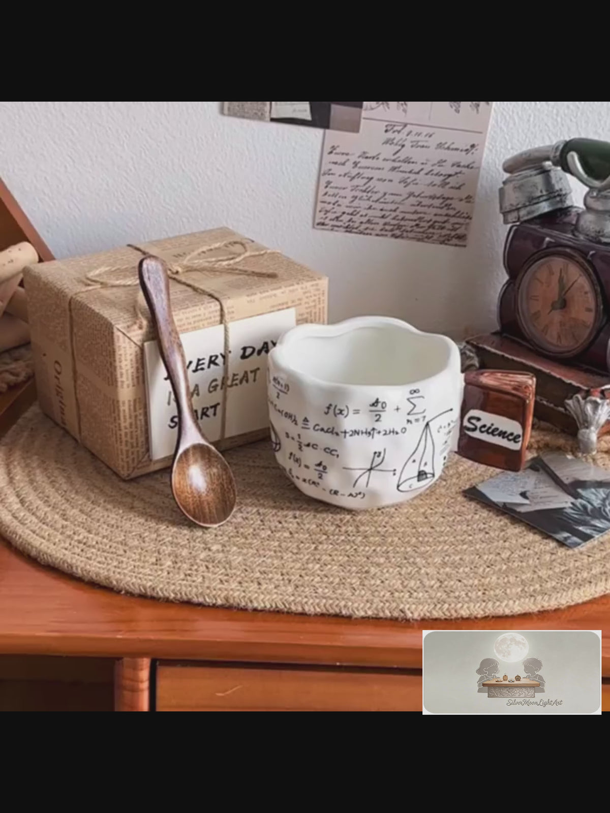 Math & Science Equation Ceramic Mug with 3D Book Handle | 12oz