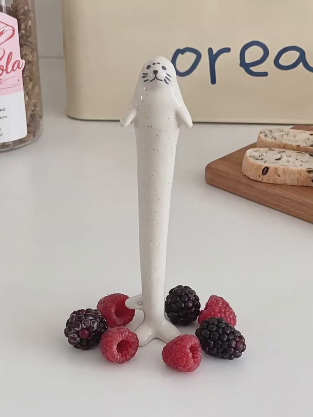 Self-Standing Ceramic Seal Straw & Mug Set | 8.3" Reusable Stirrer