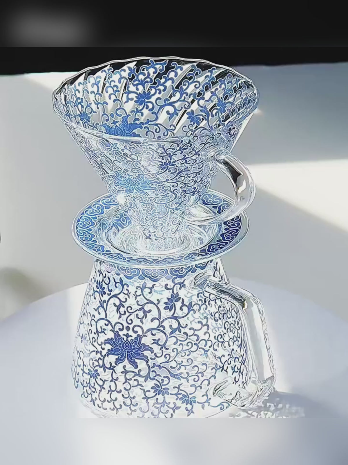 Hand-Blown Glass Pour-Over Coffee Maker Set with V60 Dripper | 15oz